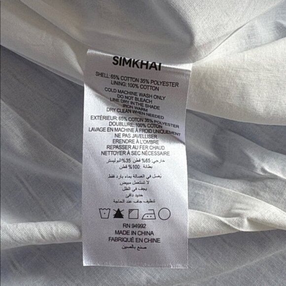 NEW SIMKHAI Kittiya Cotton Midi Dress in Harbour Blue Stripe | US 2 UK 6 - Picture 13 of 14